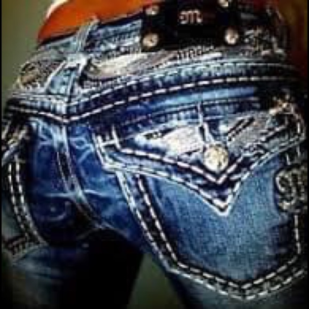 MISS ME JEANS FUR YOKE FLAP EMBELLISHED SIZE 27